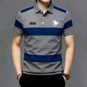 Premium Striped Half Sleeve Polo T-Shirt for Men - High Quality PK Cotton (210 GSM)
