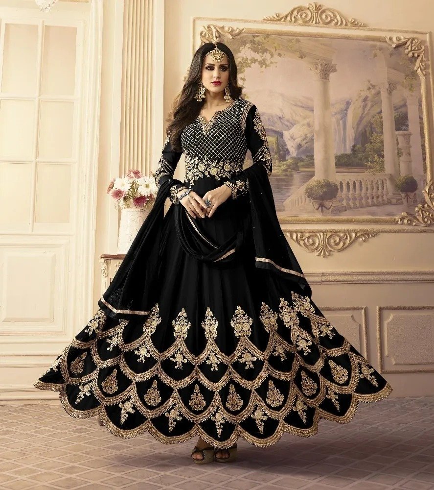 Readymade Indian georgette embroidery party dress for women