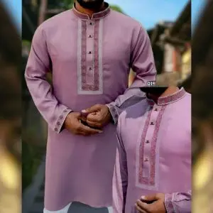 প্রিমিয়াম সফট কটন এমব্রয়ডারি কাজ করা এক্সক্লুসিভ পাঞ্জাবি