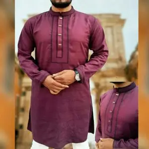 প্রিমিয়াম সফট কটন এমব্রয়ডারি কাজ করা এক্সক্লুসিভ পাঞ্জাবি