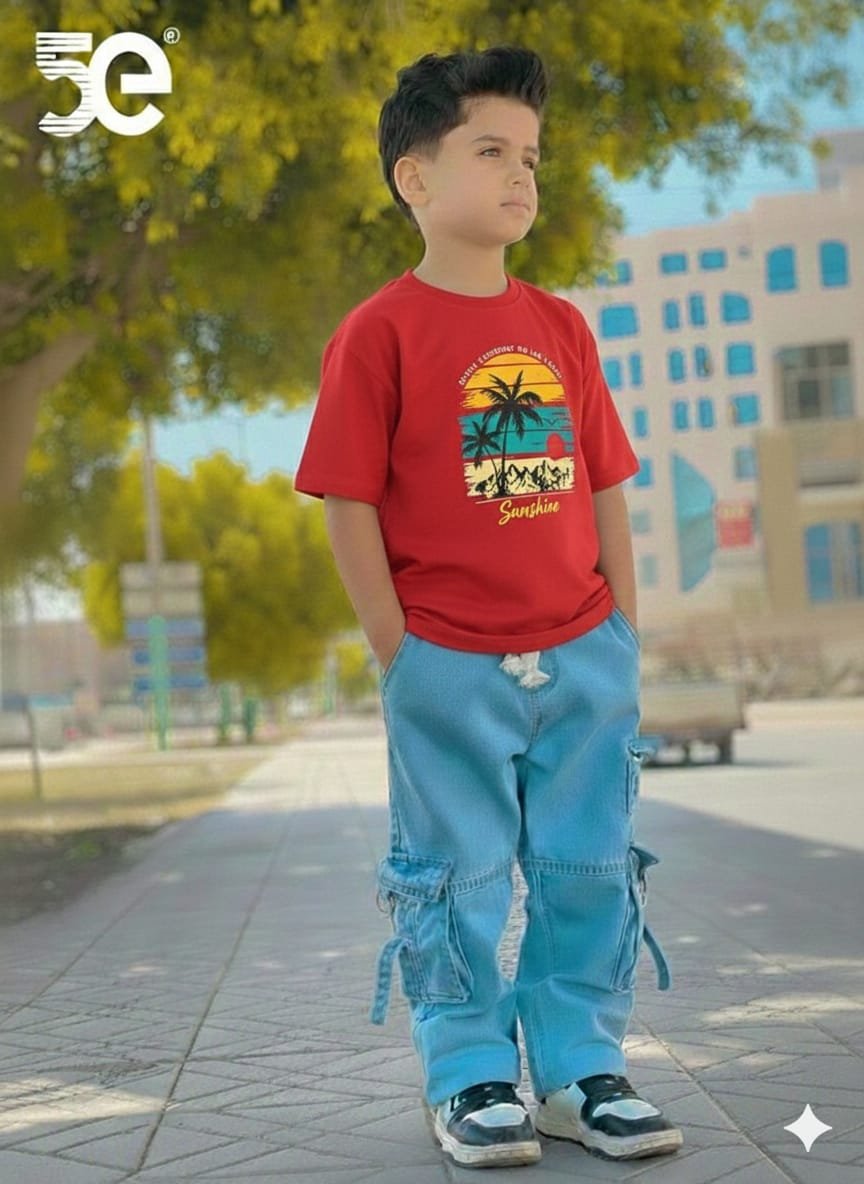 Boys Denim Pant and T-Shirt Set for Kids