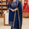 VIP cotton voile block print three piece for women