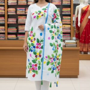 VIP cotton voile block print three piece for women
