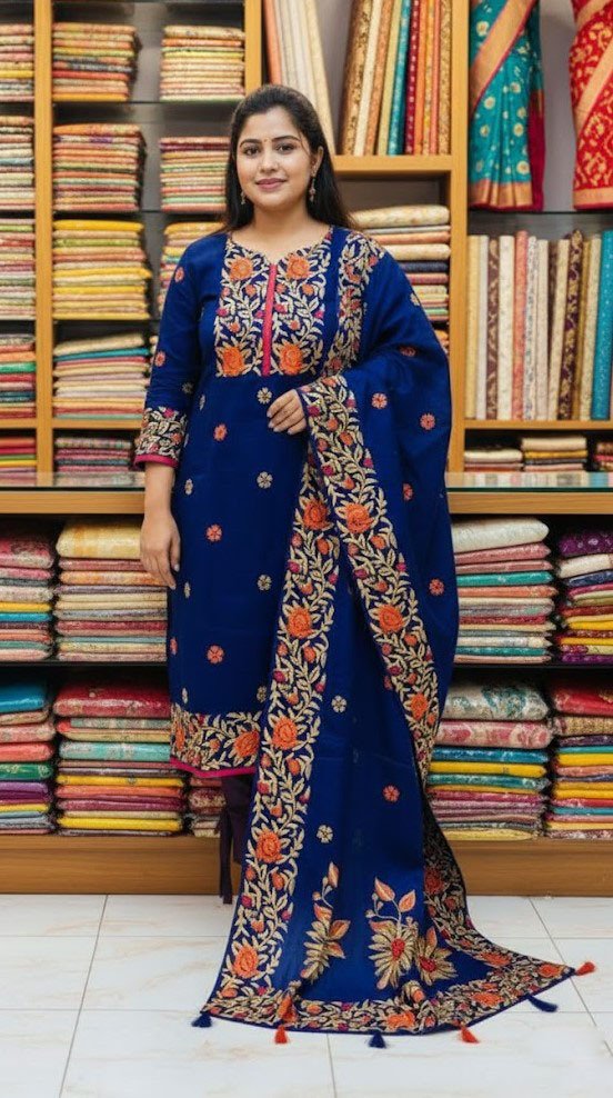 VIP cotton voile block print three piece for women