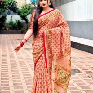 Semi Moslin Sharee with Blouse Piece