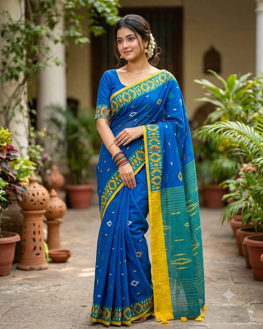 Chanderi-Silk-Digital-Print-Saree Chanderi silk digital print floral saree for women with soft and elegant look