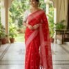Chanderi-Silk-Digital-Print-Saree Chanderi silk digital print floral saree for women with soft and elegant look