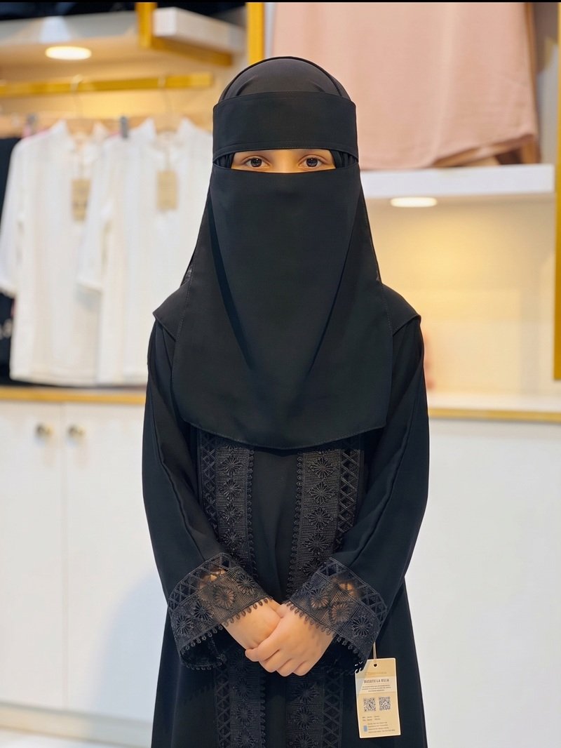1786964437_L_1 Stylish Kids Long Borka with matching Nikab and Hijab set for girls