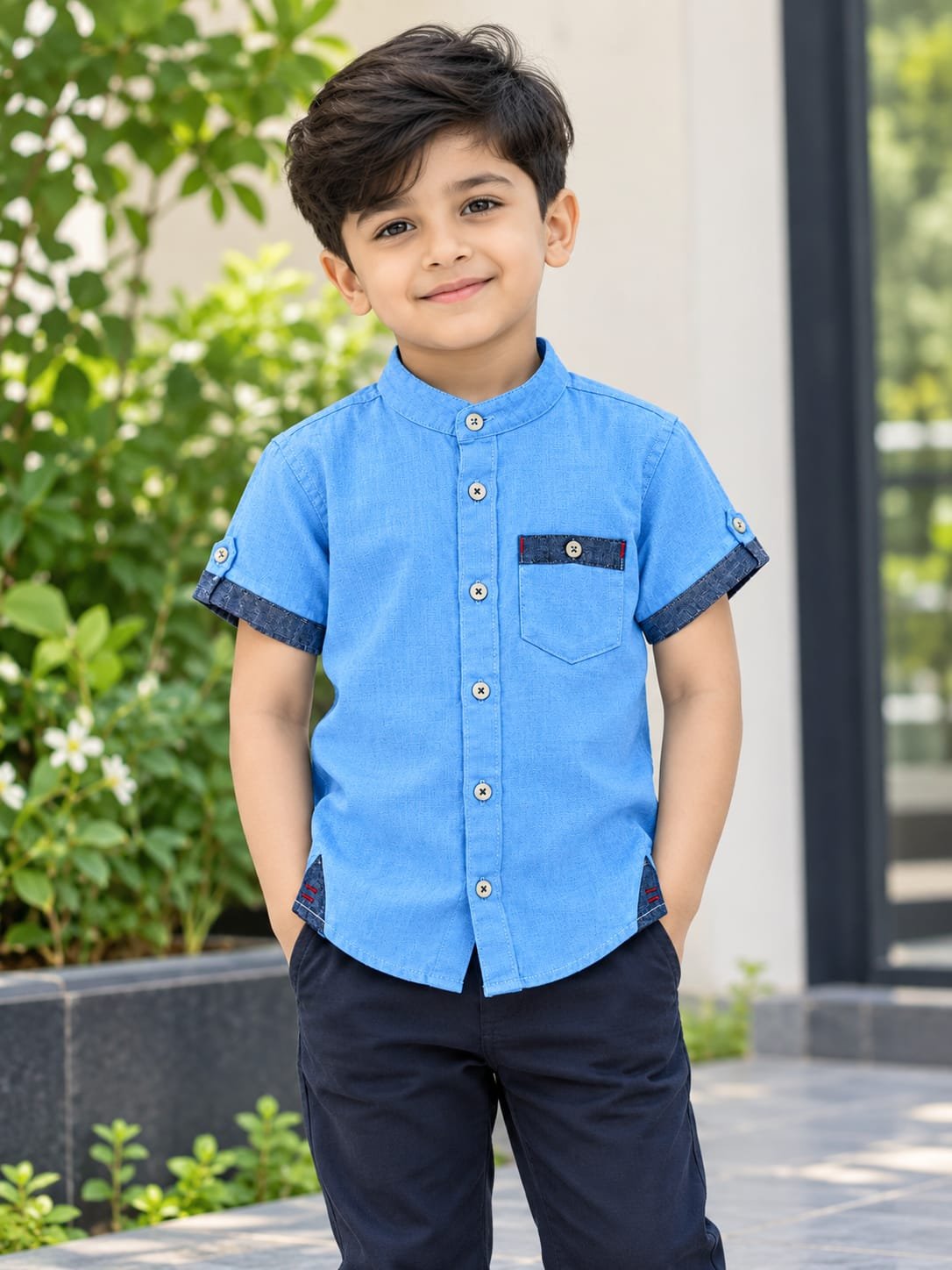 বয়েজ হাফ স্লিভ কটন শার্ট - ছবি 5